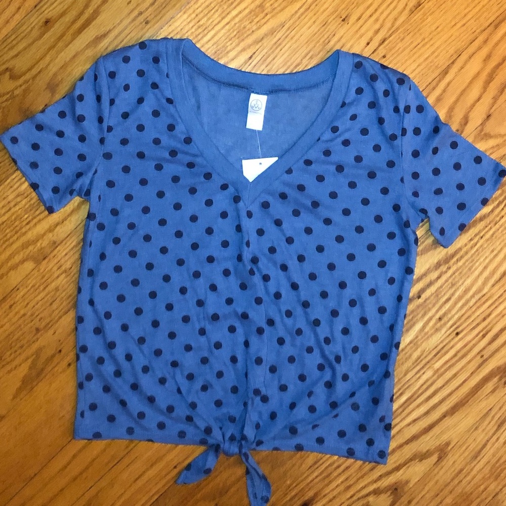 Alternative Apparel polka dot front tie size small